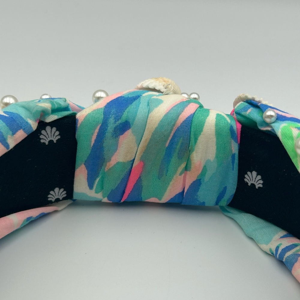 Lele Sadoughi X Lilly Pulitzer Cabana Cocktail Pearl Shell Knotted Headband - Picture 8 of 16